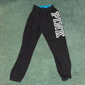 Victoria's Secret Black and Blue PINK Waistband Leggings